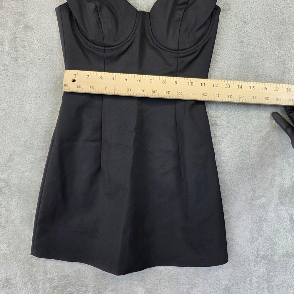 Polly Dress Womens 6 Black Bustier Mini Adjustable Straps Back Zip Corset Cup - Picture 4 of 11